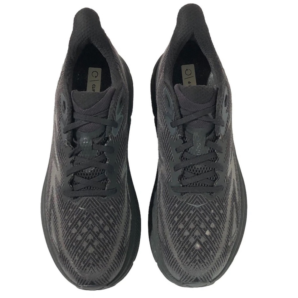 HOKA Black Clifton 9 Triple Black Running Shoes Men’s - Picture 2 of 9